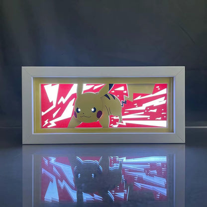 ZDD101-200 Drop Shipping Anime Led Night Light MDF Wood Frame Paper Cut Lightbox for Bedroom Decoration Animation Light Box