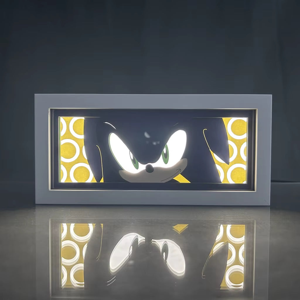 ZDD101-200 Drop Shipping Anime Led Night Light MDF Wood Frame Paper Cut Lightbox for Bedroom Decoration Animation Light Box