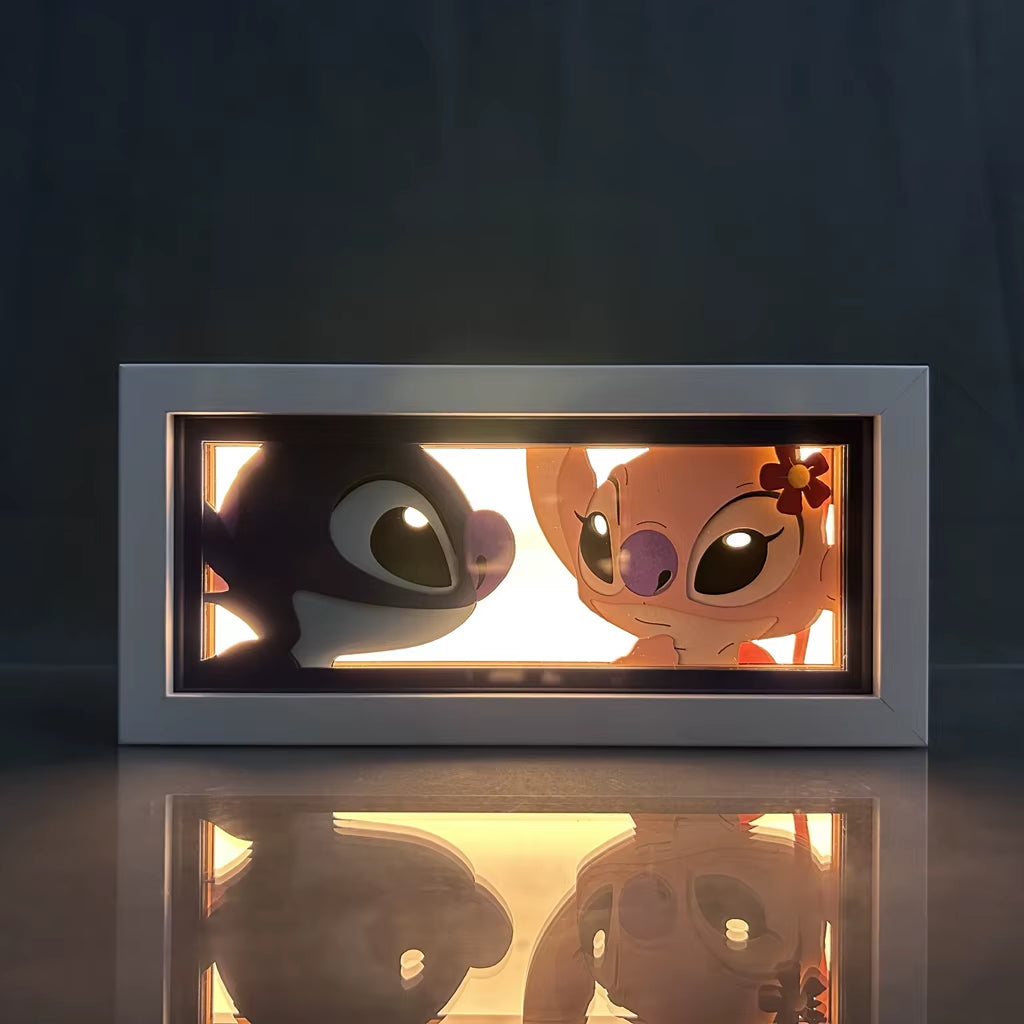 ZDD101-200 Drop Shipping Anime Led Night Light MDF Wood Frame Paper Cut Lightbox for Bedroom Decoration Animation Light Box