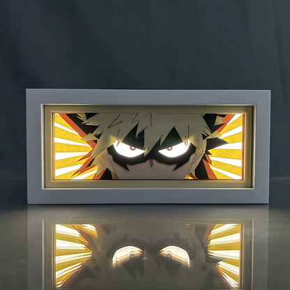 ZDD101-200 Drop Shipping Anime Led Night Light MDF Wood Frame Paper Cut Lightbox for Bedroom Decoration Animation Light Box