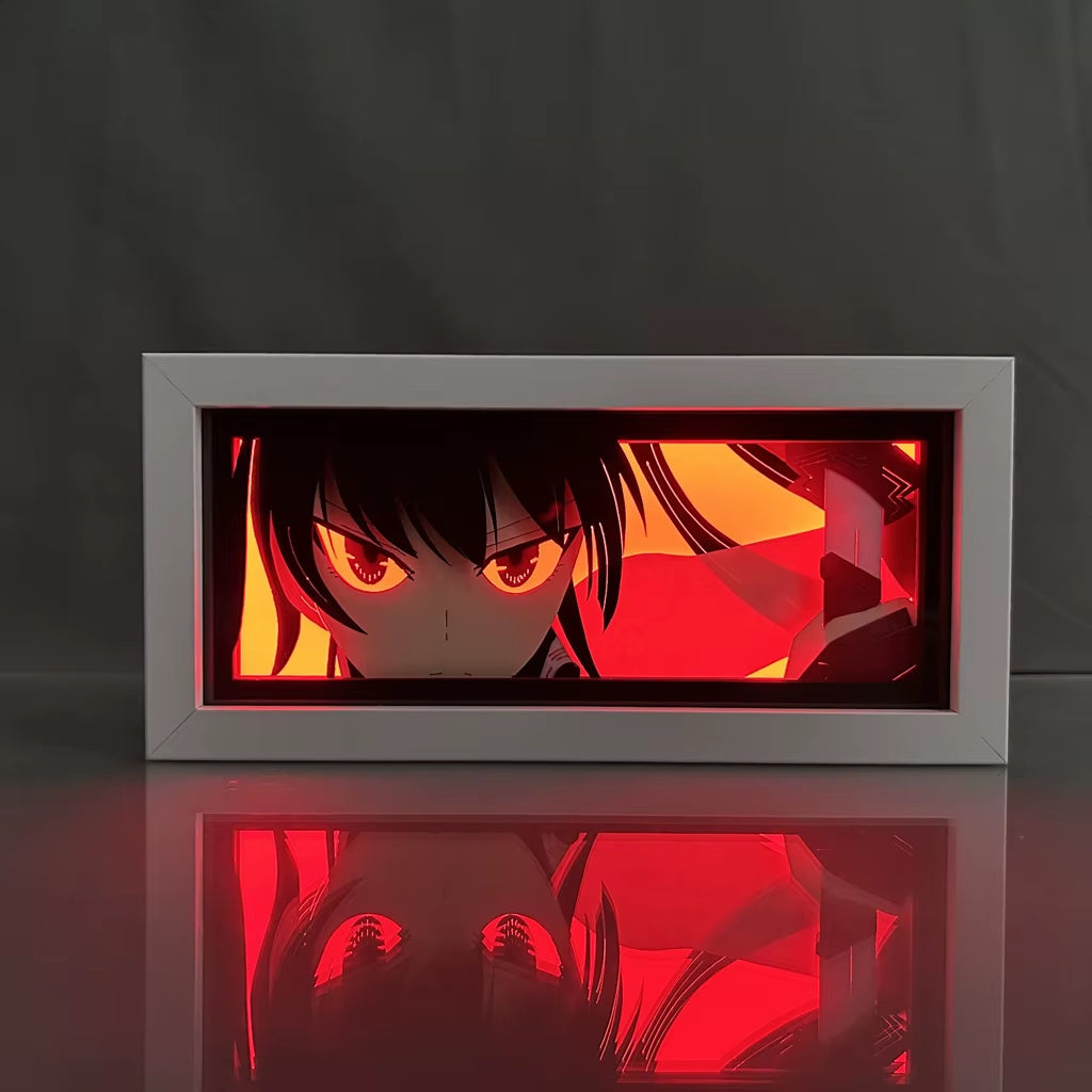 ZDD101-200 Drop Shipping Anime Led Night Light MDF Wood Frame Paper Cut Lightbox for Bedroom Decoration Animation Light Box