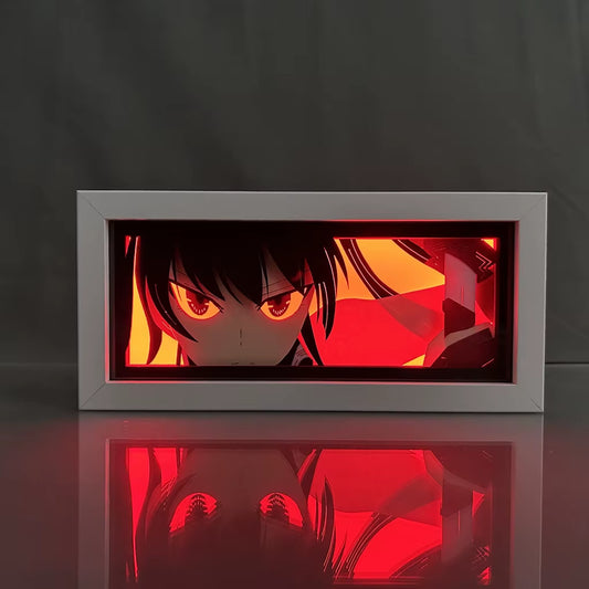ZDD101-200 Drop Shipping Anime Led Night Light MDF Wood Frame Paper Cut Lightbox for Bedroom Decoration Animation Light Box