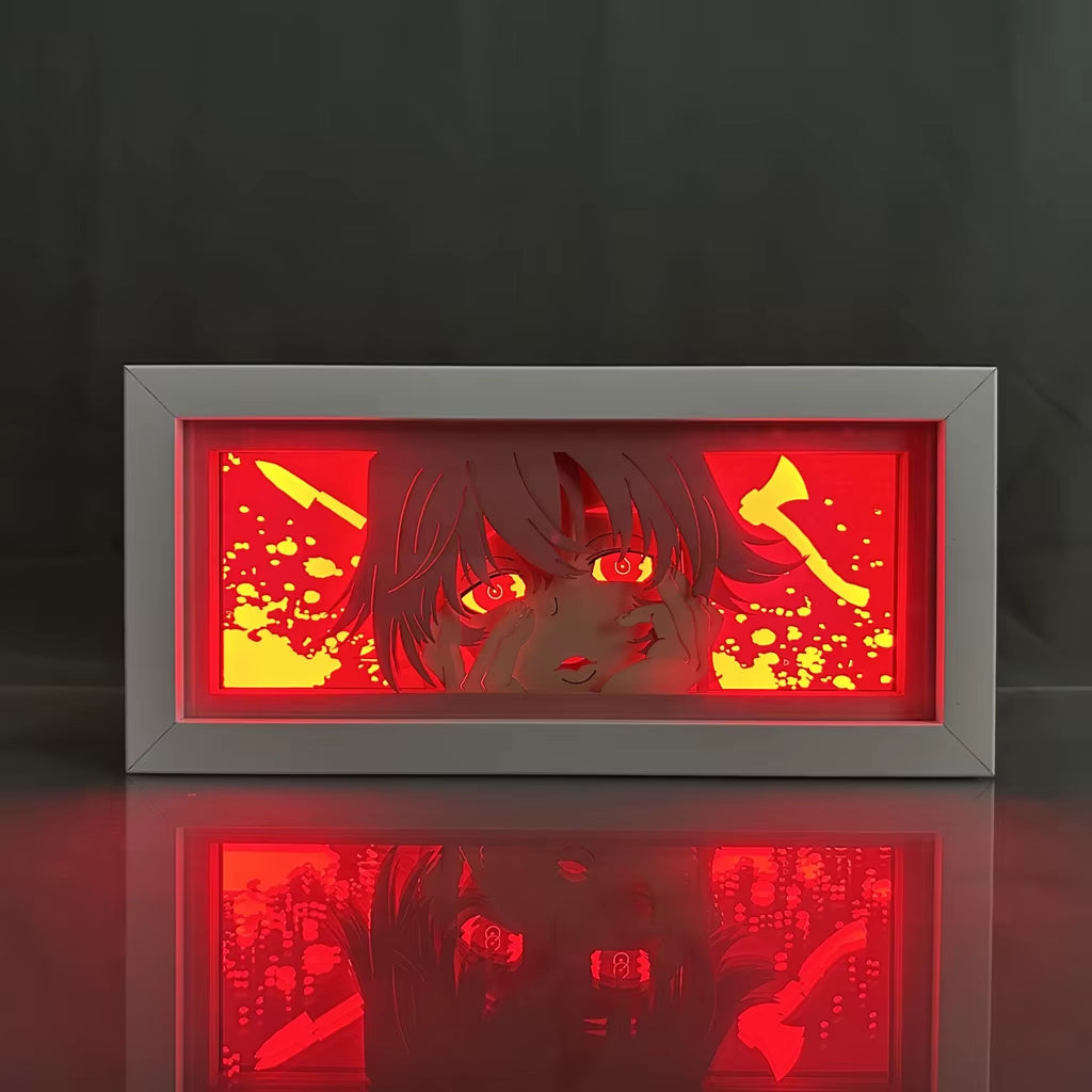 ZDD101-200 Drop Shipping Anime Led Night Light MDF Wood Frame Paper Cut Lightbox for Bedroom Decoration Animation Light Box