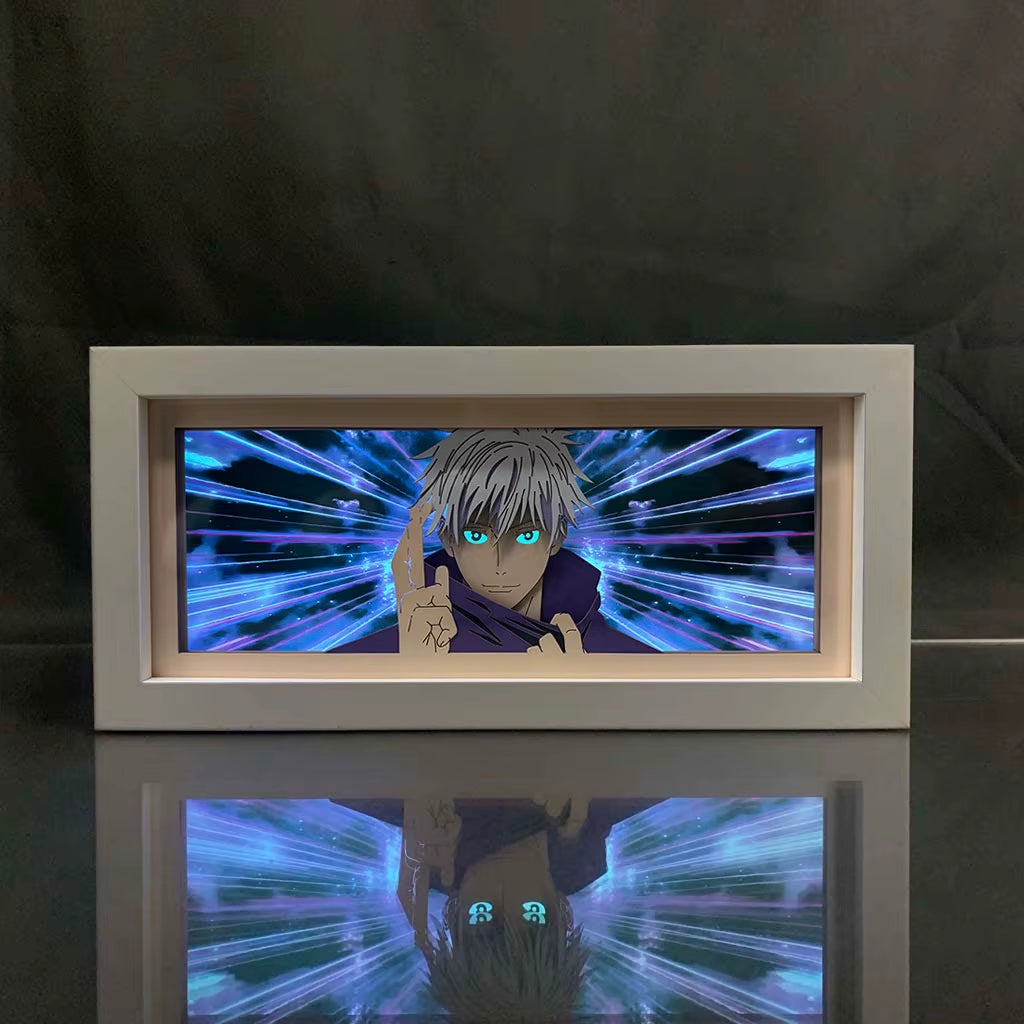 ZDD101-200 Drop Shipping Anime Led Night Light MDF Wood Frame Paper Cut Lightbox for Bedroom Decoration Animation Light Box