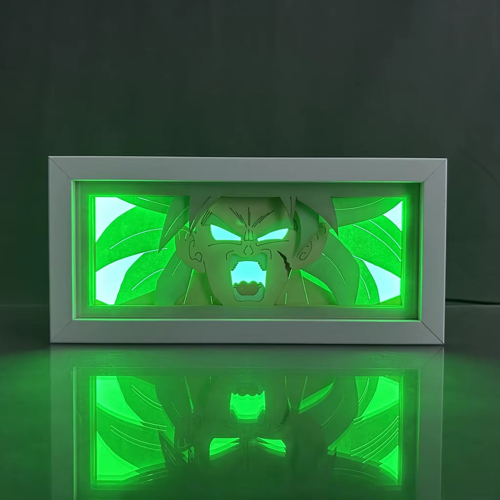 ZDD101-200 Drop Shipping Anime Led Night Light MDF Wood Frame Paper Cut Lightbox for Bedroom Decoration Animation Light Box