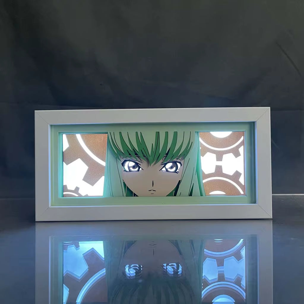 ZDD101-200 Drop Shipping Anime Led Night Light MDF Wood Frame Paper Cut Lightbox for Bedroom Decoration Animation Light Box