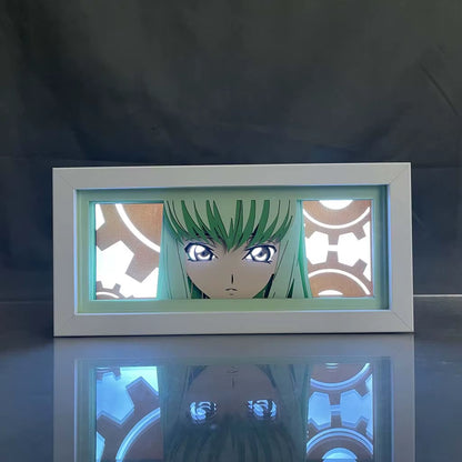 ZDD101-200 Drop Shipping Anime Led Night Light MDF Wood Frame Paper Cut Lightbox for Bedroom Decoration Animation Light Box