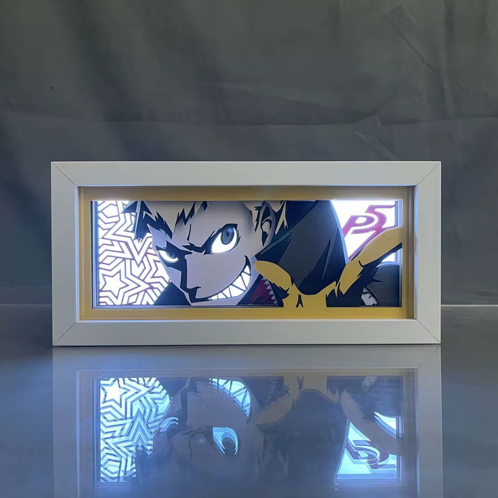 ZDD101-200 Drop Shipping Anime Led Night Light MDF Wood Frame Paper Cut Lightbox for Bedroom Decoration Animation Light Box