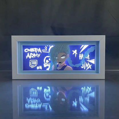 ZDD101-200 Drop Shipping Anime Led Night Light MDF Wood Frame Paper Cut Lightbox for Bedroom Decoration Animation Light Box