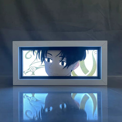 ZDD101-200 Drop Shipping Anime Led Night Light MDF Wood Frame Paper Cut Lightbox for Bedroom Decoration Animation Light Box