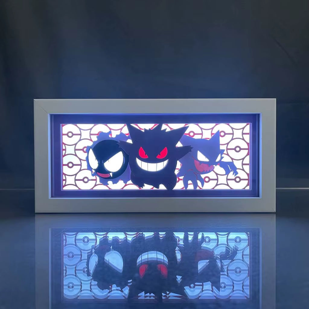 ZDD101-200 Drop Shipping Anime Led Night Light MDF Wood Frame Paper Cut Lightbox for Bedroom Decoration Animation Light Box