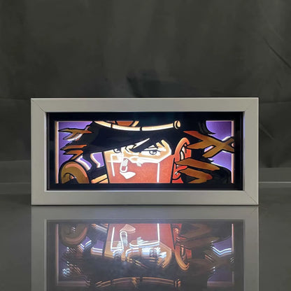 ZDD101-200 Drop Shipping Anime Led Night Light MDF Wood Frame Paper Cut Lightbox for Bedroom Decoration Animation Light Box