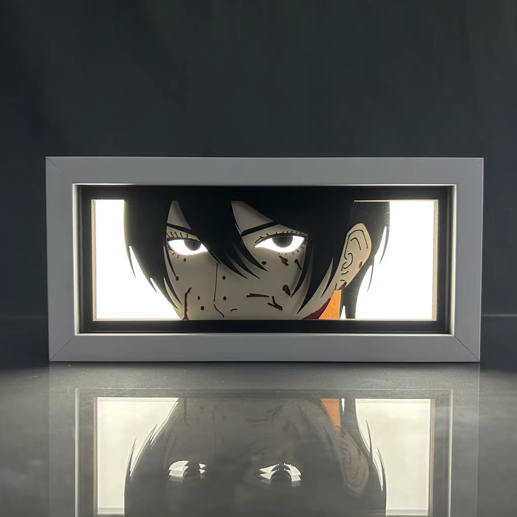ZDD101-200 Drop Shipping Anime Led Night Light MDF Wood Frame Paper Cut Lightbox for Bedroom Decoration Animation Light Box