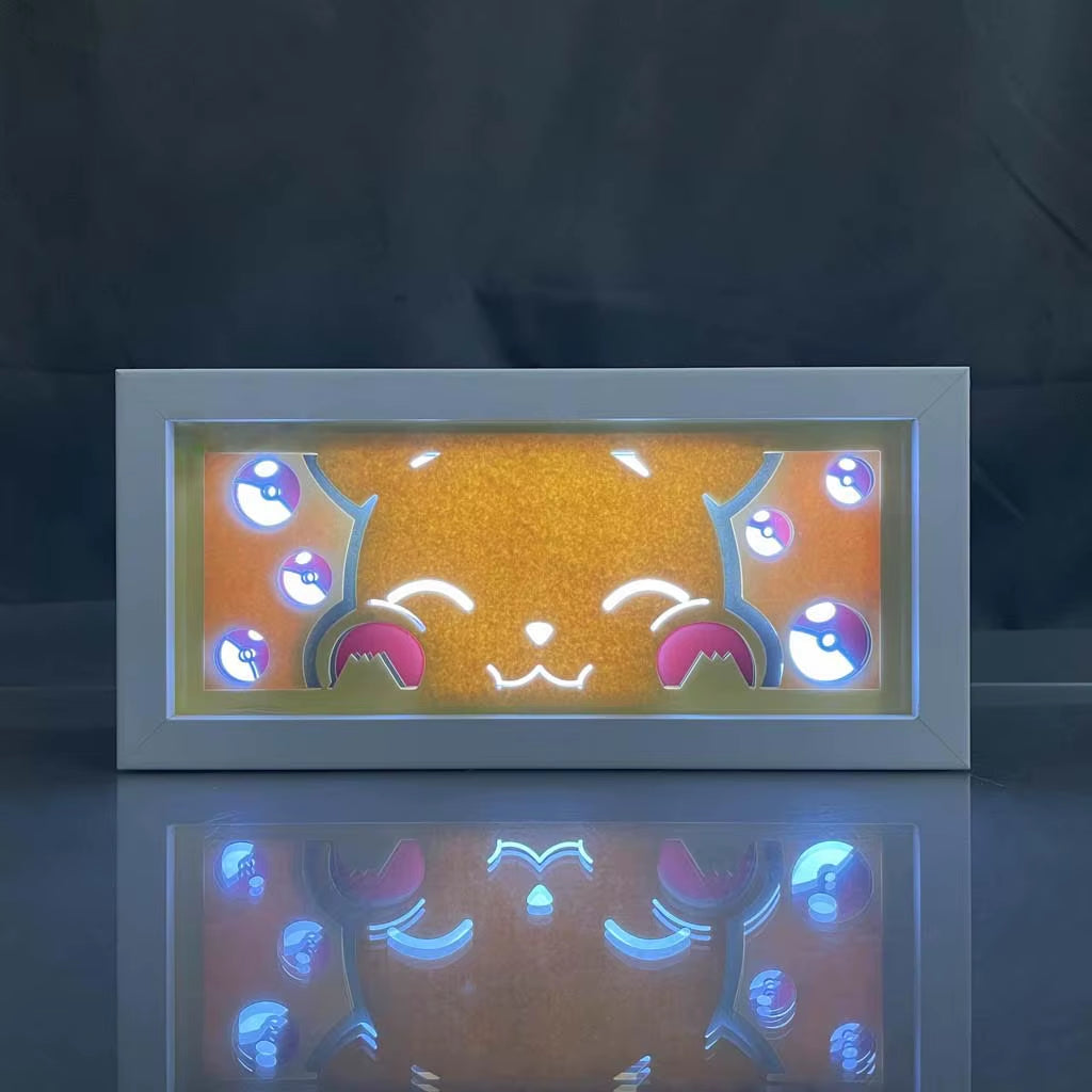 ZDD101-200 Drop Shipping Anime Led Night Light MDF Wood Frame Paper Cut Lightbox for Bedroom Decoration Animation Light Box