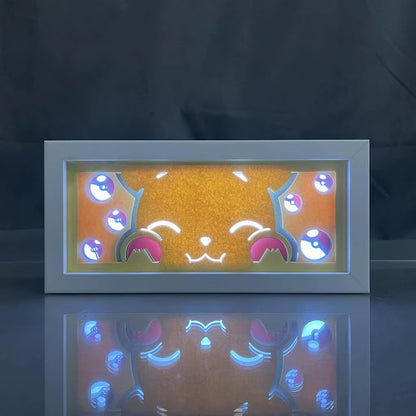ZDD101-200 Drop Shipping Anime Led Night Light MDF Wood Frame Paper Cut Lightbox for Bedroom Decoration Animation Light Box