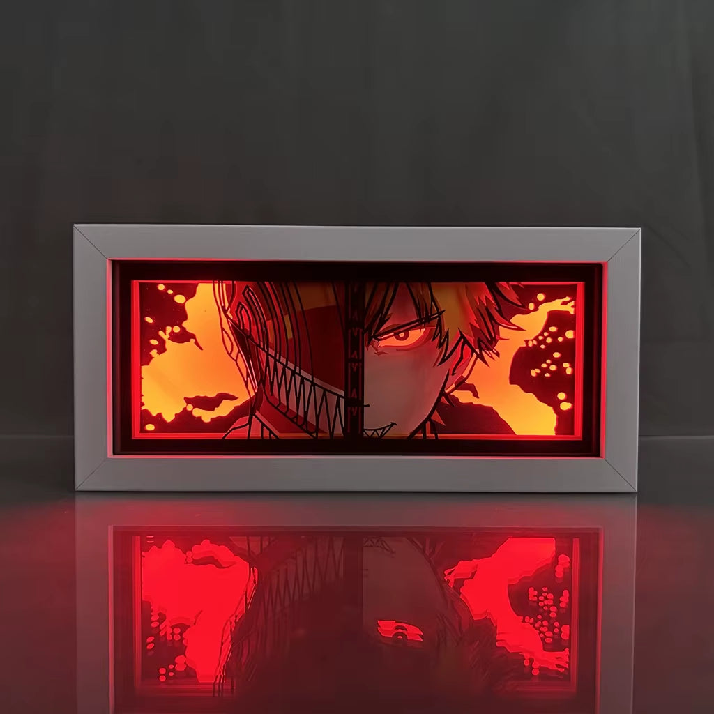 ZDD101-200 Drop Shipping Anime Led Night Light MDF Wood Frame Paper Cut Lightbox for Bedroom Decoration Animation Light Box