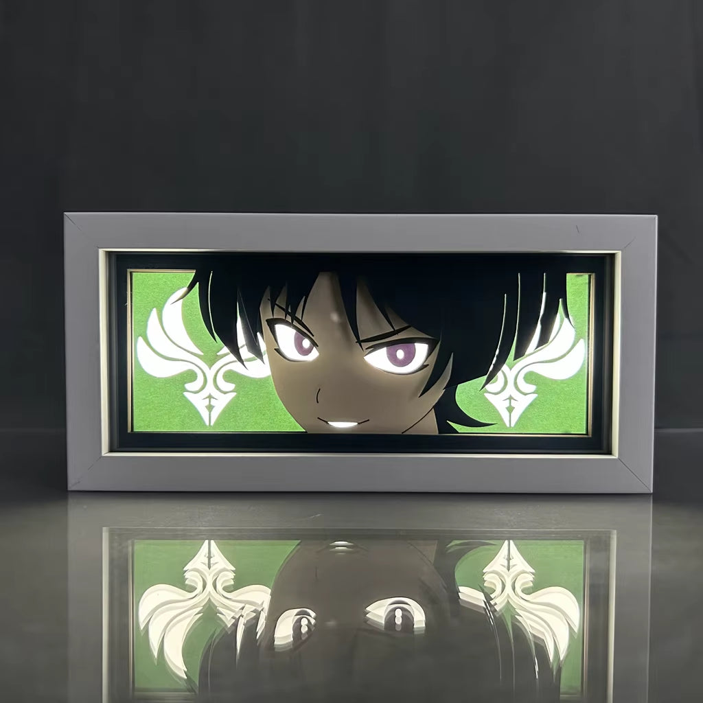 ZDD101-200 Drop Shipping Anime Led Night Light MDF Wood Frame Paper Cut Lightbox for Bedroom Decoration Animation Light Box