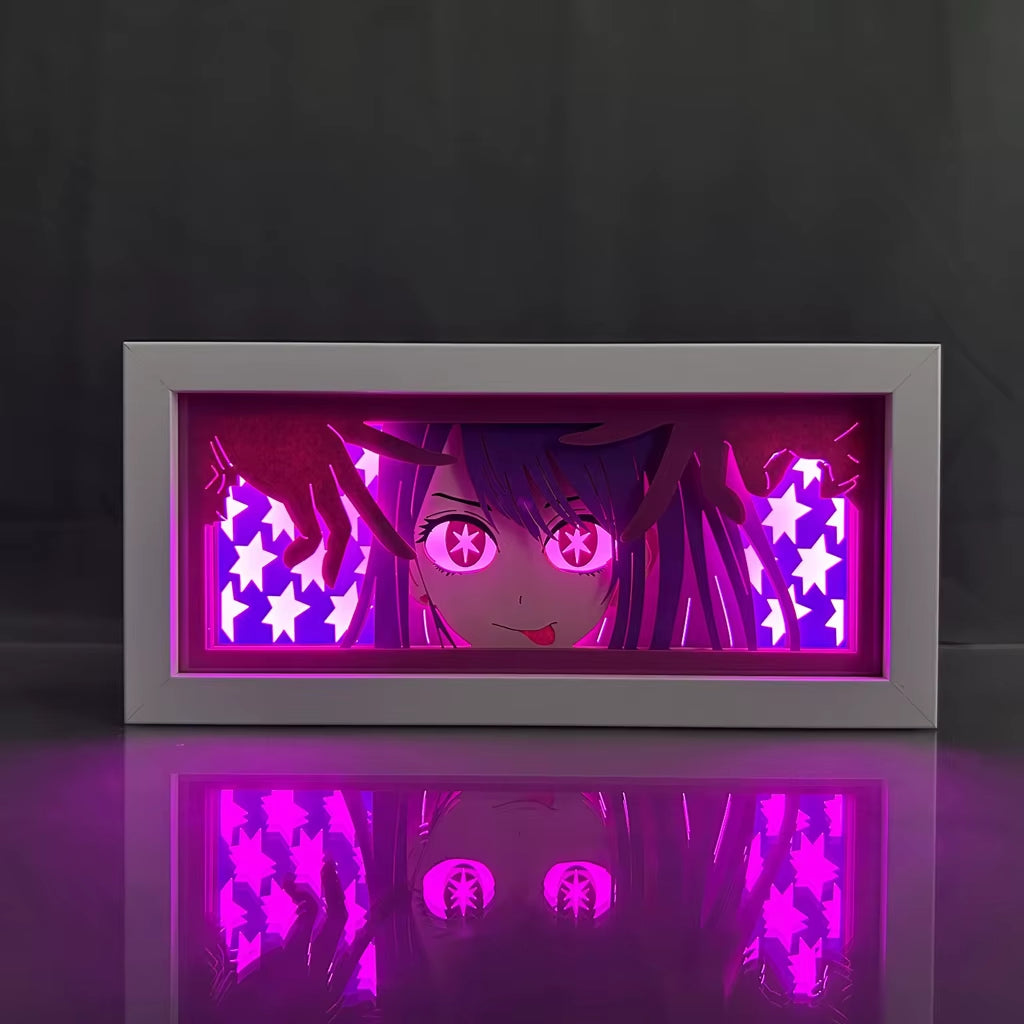 ZDD101-200 Drop Shipping Anime Led Night Light MDF Wood Frame Paper Cut Lightbox for Bedroom Decoration Animation Light Box