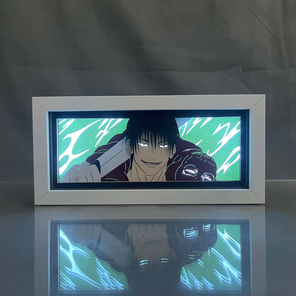 ZDD101-200 Drop Shipping Anime Led Night Light MDF Wood Frame Paper Cut Lightbox for Bedroom Decoration Animation Light Box