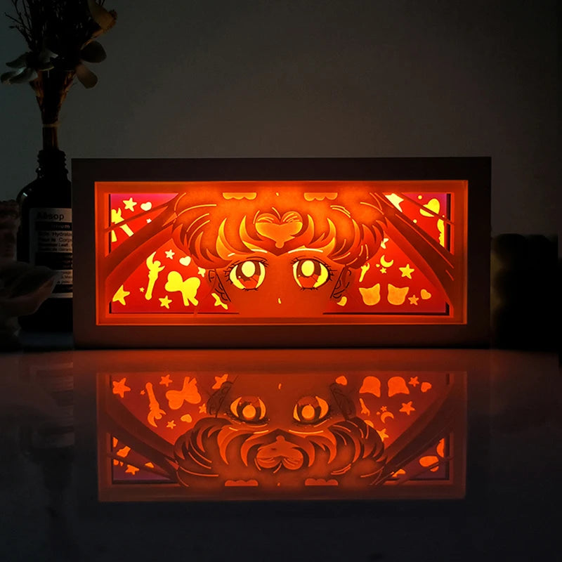 Anime Series Color Paper-Cut Light Remote Control Color Atmosphere Party Decoration Night Light