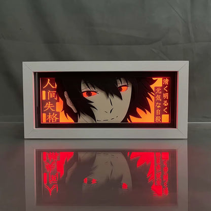 ZDD101-200 Drop Shipping Anime Led Night Light MDF Wood Frame Paper Cut Lightbox for Bedroom Decoration Animation Light Box