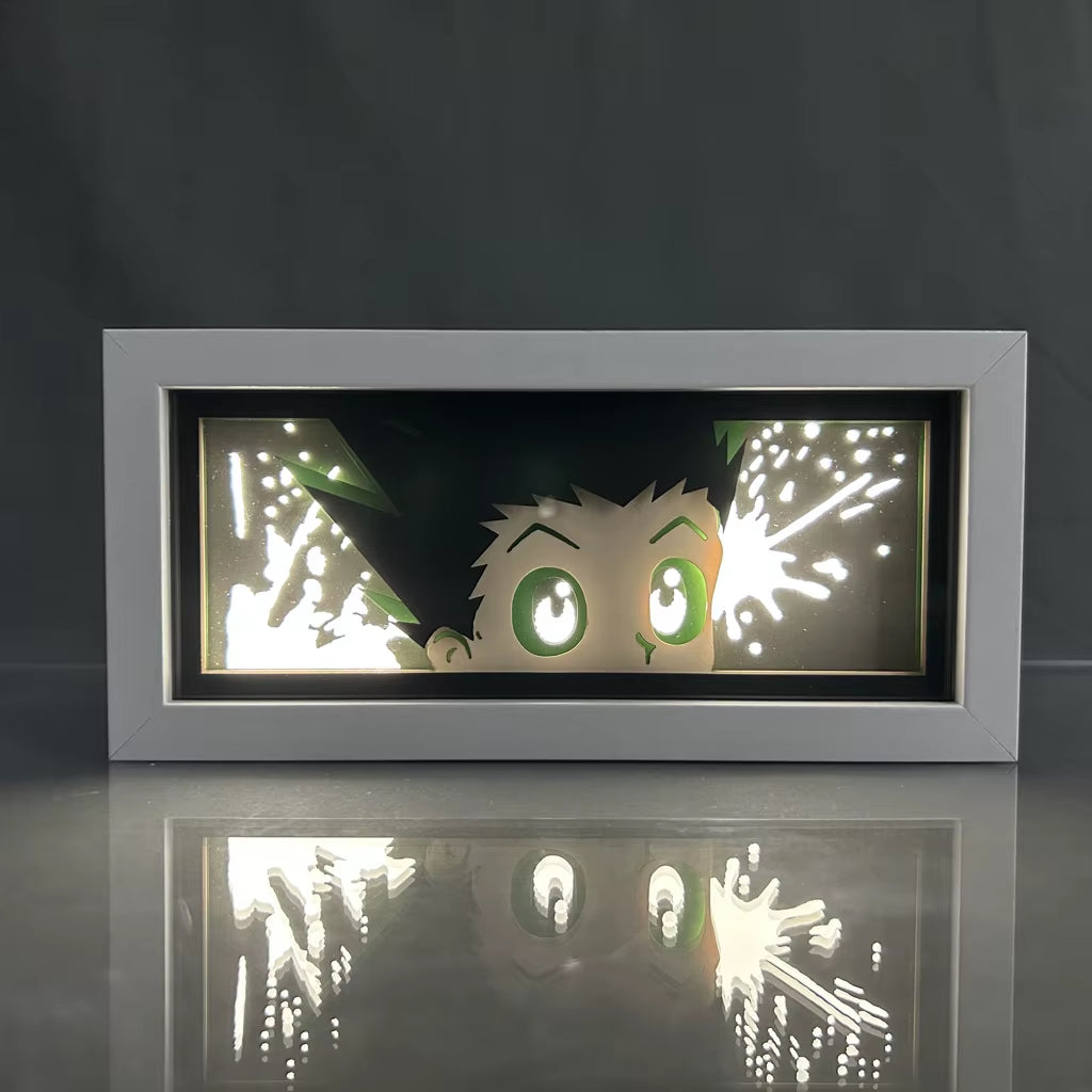 ZDD101-200 Drop Shipping Anime Led Night Light MDF Wood Frame Paper Cut Lightbox for Bedroom Decoration Animation Light Box