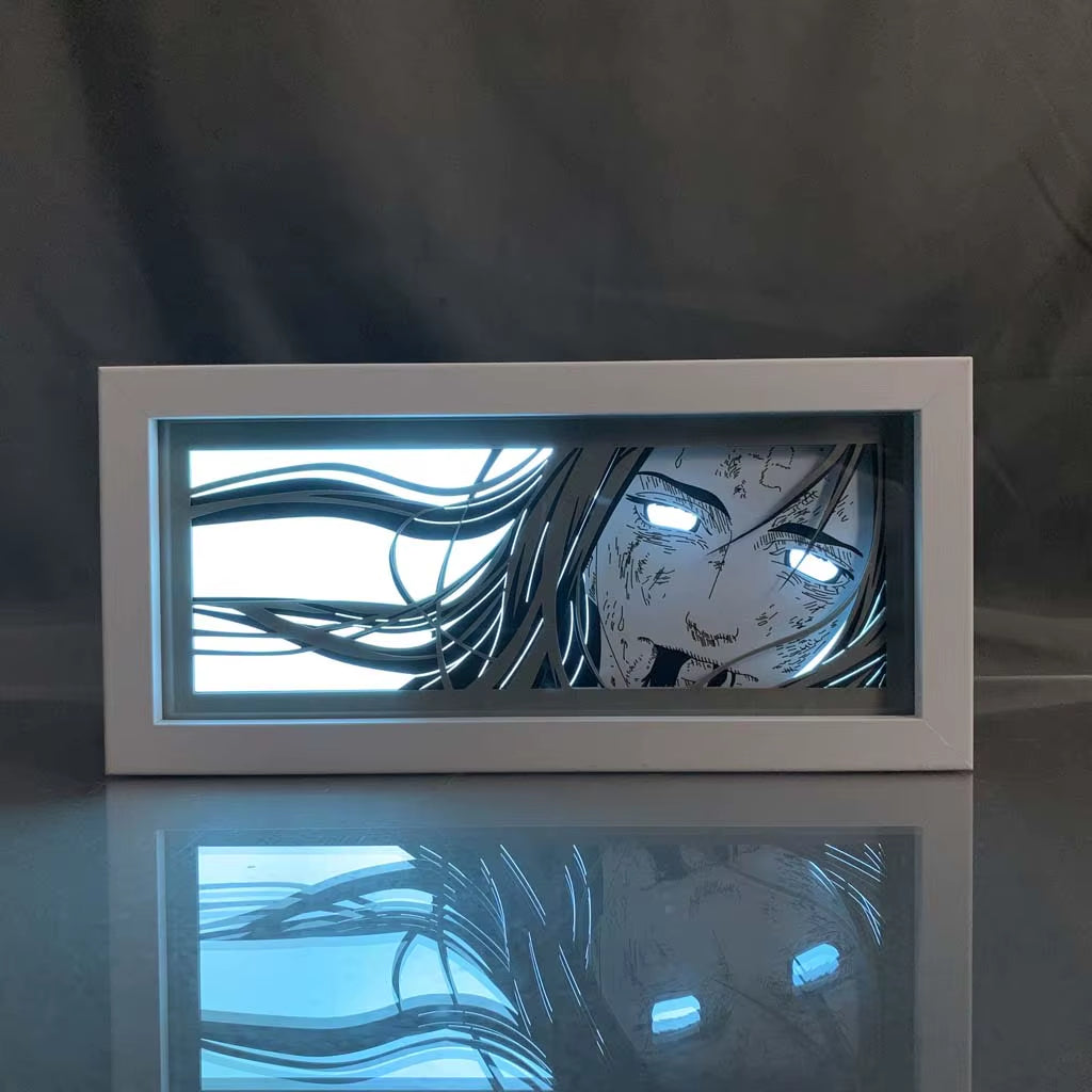 ZDD101-200 Drop Shipping Anime Led Night Light MDF Wood Frame Paper Cut Lightbox for Bedroom Decoration Animation Light Box