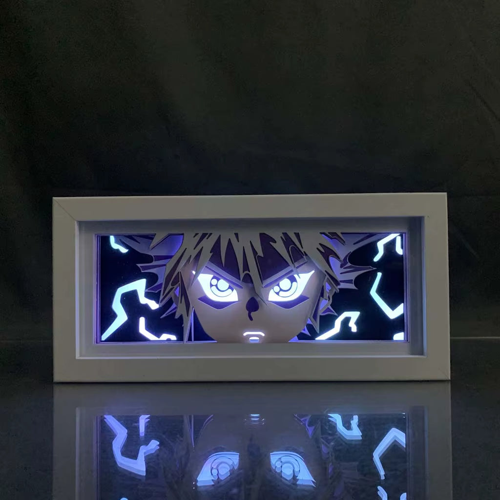 ZDD101-200 Drop Shipping Anime Led Night Light MDF Wood Frame Paper Cut Lightbox for Bedroom Decoration Animation Light Box