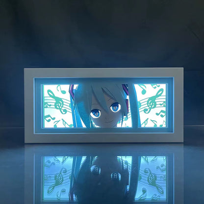 ZDD101-200 Drop Shipping Anime Led Night Light MDF Wood Frame Paper Cut Lightbox for Bedroom Decoration Animation Light Box