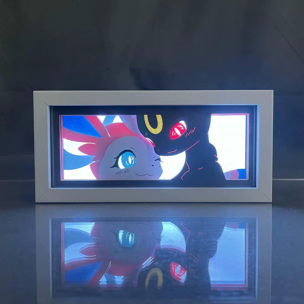 ZDD101-200 Drop Shipping Anime Led Night Light MDF Wood Frame Paper Cut Lightbox for Bedroom Decoration Animation Light Box