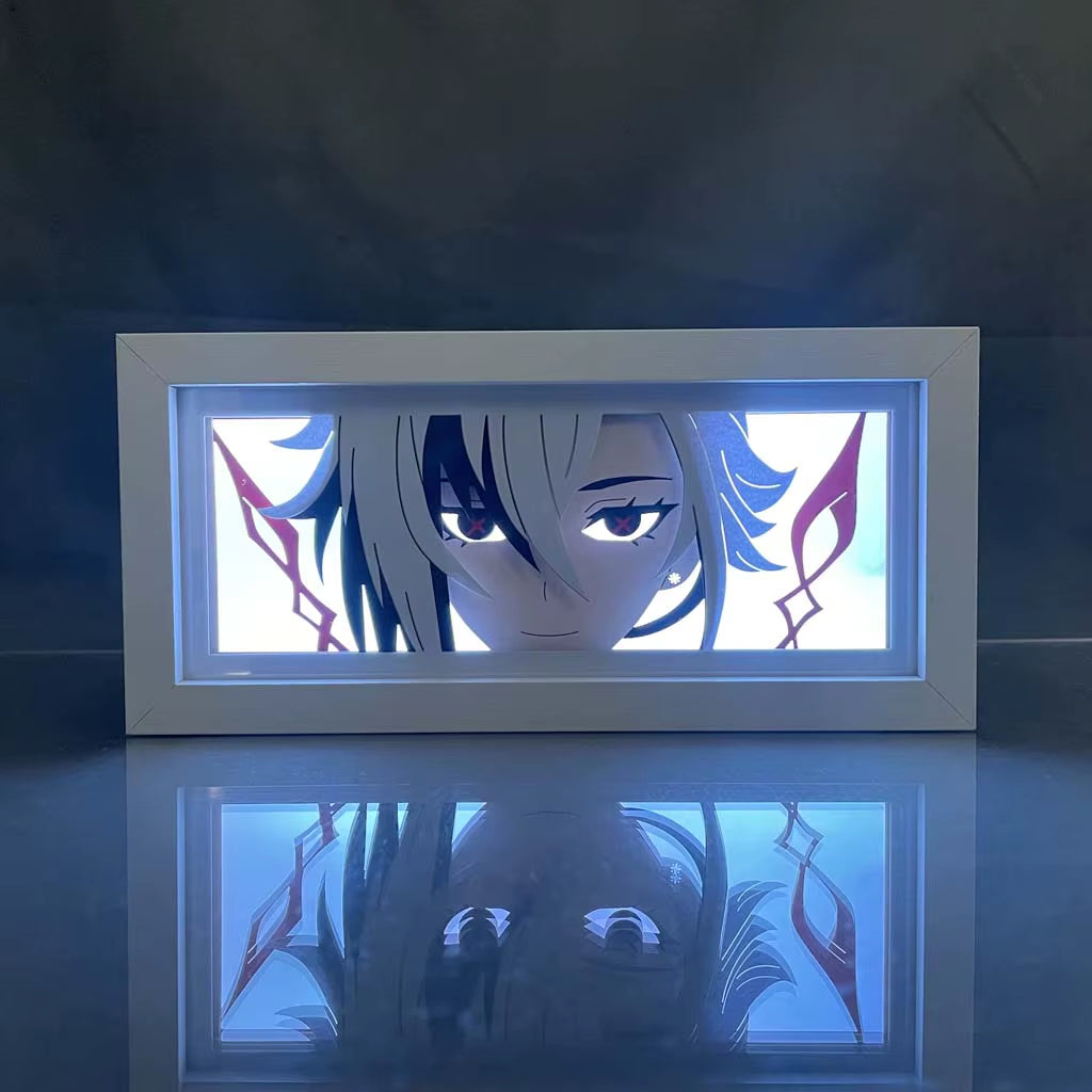 ZDD101-200 Drop Shipping Anime Led Night Light MDF Wood Frame Paper Cut Lightbox for Bedroom Decoration Animation Light Box