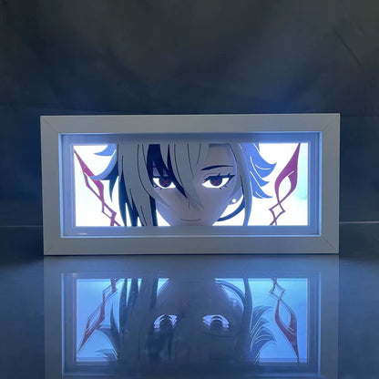 ZDD101-200 Drop Shipping Anime Led Night Light MDF Wood Frame Paper Cut Lightbox for Bedroom Decoration Animation Light Box