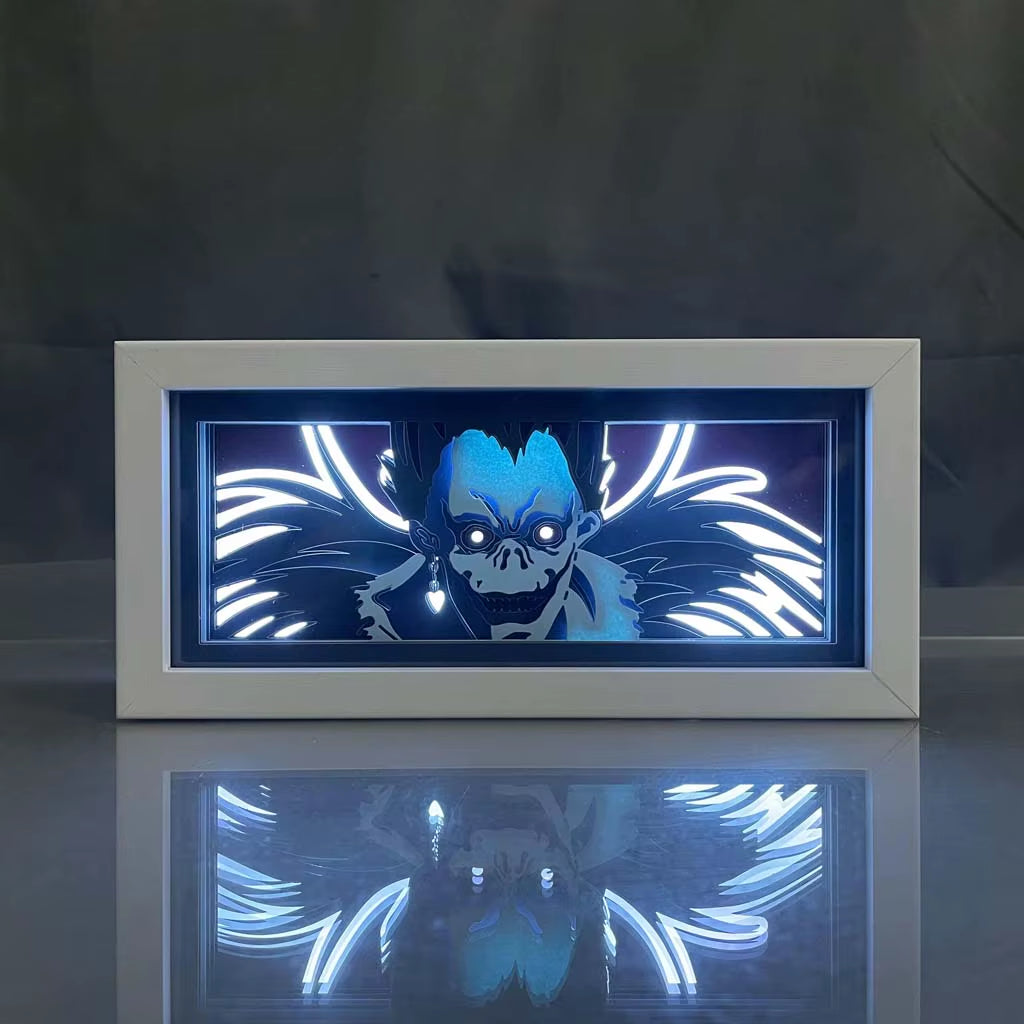 ZDD101-200 Drop Shipping Anime Led Night Light MDF Wood Frame Paper Cut Lightbox for Bedroom Decoration Animation Light Box