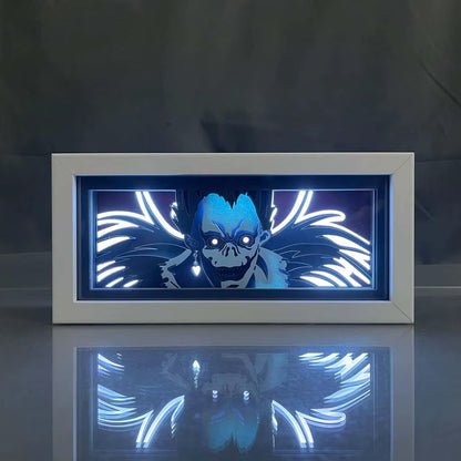 ZDD101-200 Drop Shipping Anime Led Night Light MDF Wood Frame Paper Cut Lightbox for Bedroom Decoration Animation Light Box