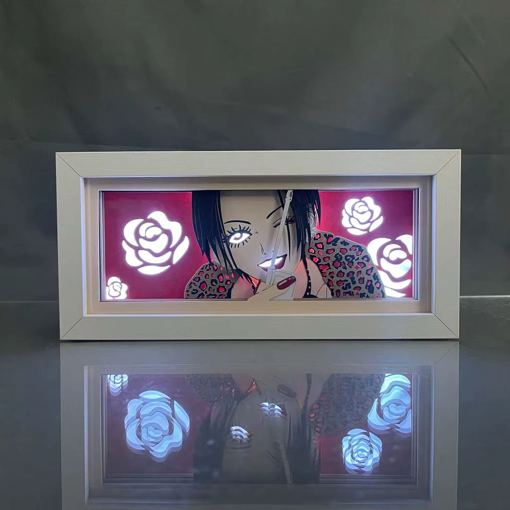ZDD101-200 Drop Shipping Anime Led Night Light MDF Wood Frame Paper Cut Lightbox for Bedroom Decoration Animation Light Box