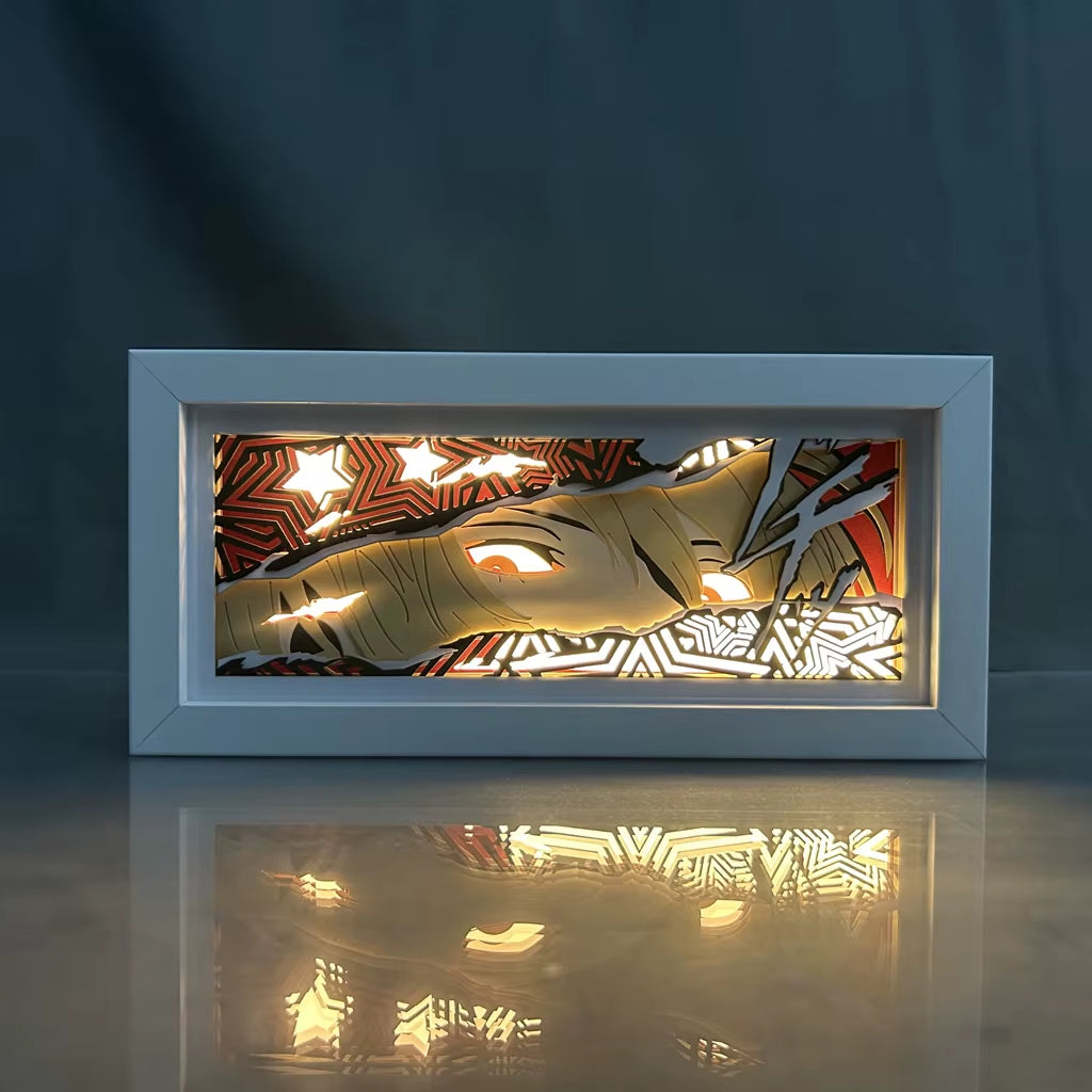 ZDD101-200 Drop Shipping Anime Led Night Light MDF Wood Frame Paper Cut Lightbox for Bedroom Decoration Animation Light Box