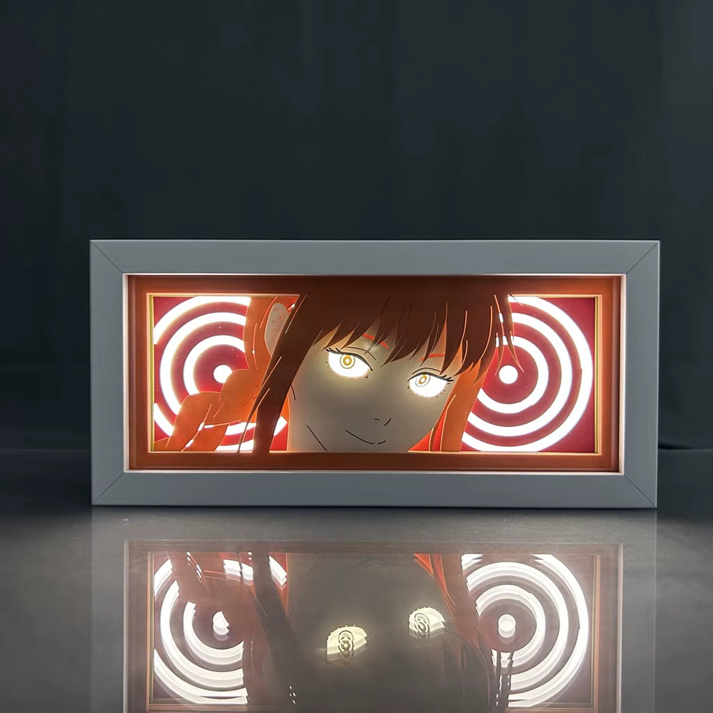 ZDD101-200 Drop Shipping Anime Led Night Light MDF Wood Frame Paper Cut Lightbox for Bedroom Decoration Animation Light Box