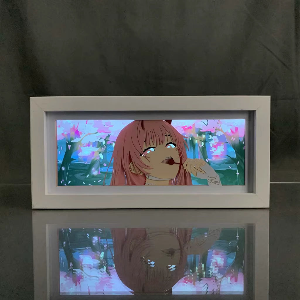 ZDD101-200 Drop Shipping Anime Led Night Light MDF Wood Frame Paper Cut Lightbox for Bedroom Decoration Animation Light Box