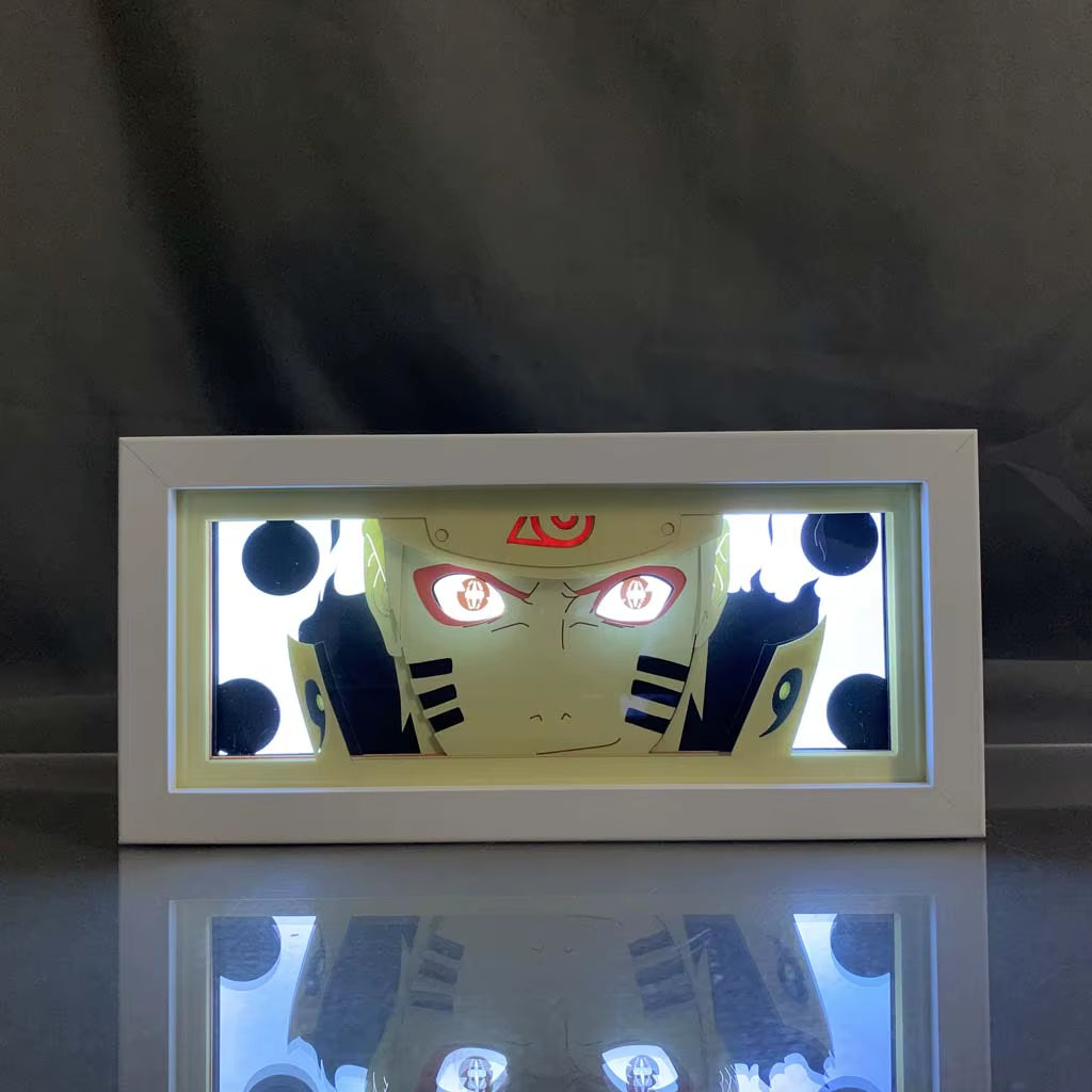 ZDD101-200 Drop Shipping Anime Led Night Light MDF Wood Frame Paper Cut Lightbox for Bedroom Decoration Animation Light Box