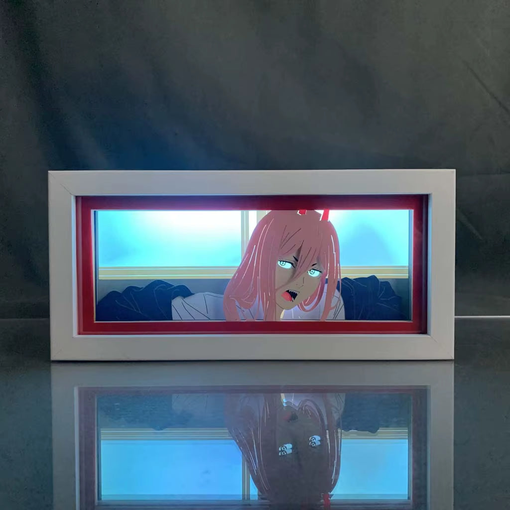 ZDD101-200 Drop Shipping Anime Led Night Light MDF Wood Frame Paper Cut Lightbox for Bedroom Decoration Animation Light Box