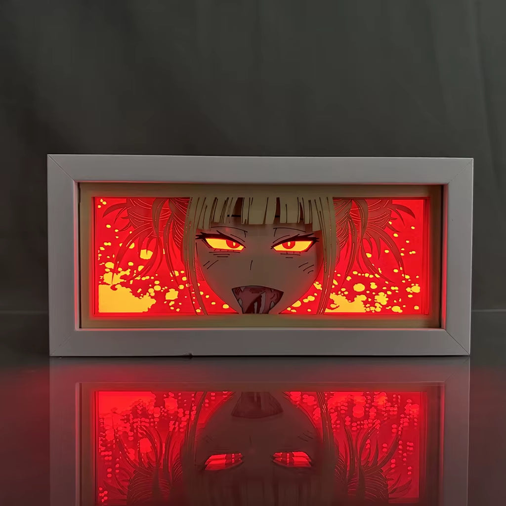 ZDD101-200 Drop Shipping Anime Led Night Light MDF Wood Frame Paper Cut Lightbox for Bedroom Decoration Animation Light Box