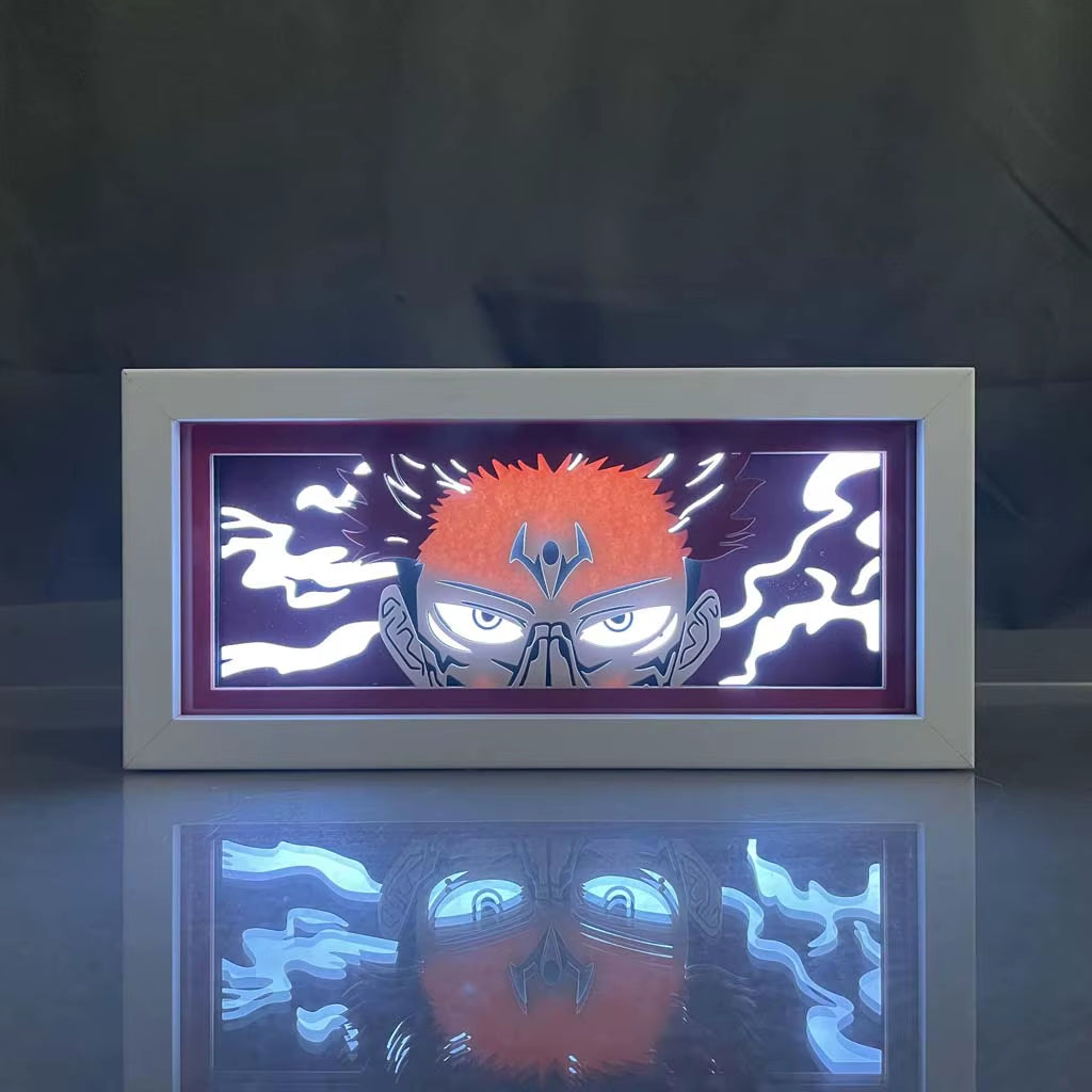 ZDD101-200 Drop Shipping Anime Led Night Light MDF Wood Frame Paper Cut Lightbox for Bedroom Decoration Animation Light Box