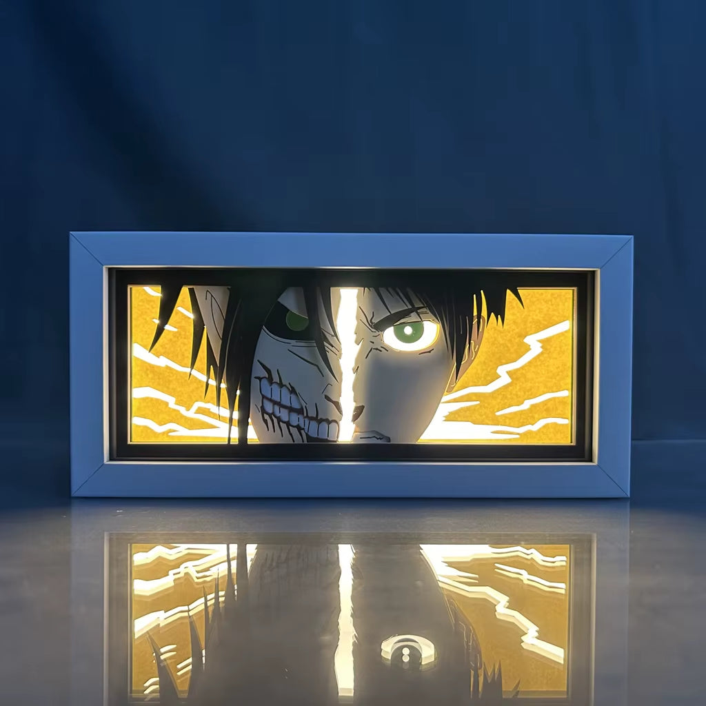 ZDD101-200 Drop Shipping Anime Led Night Light MDF Wood Frame Paper Cut Lightbox for Bedroom Decoration Animation Light Box