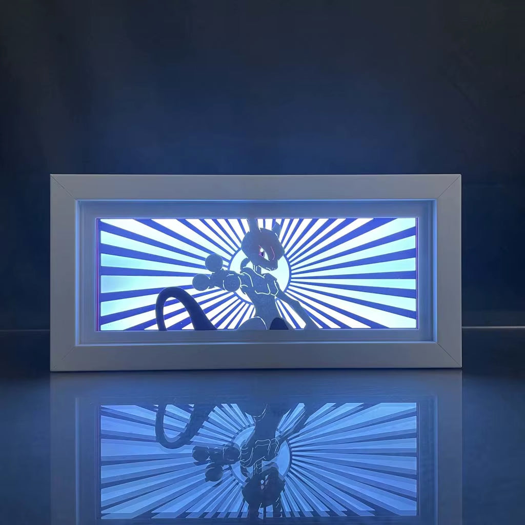ZDD101-200 Drop Shipping Anime Led Night Light MDF Wood Frame Paper Cut Lightbox for Bedroom Decoration Animation Light Box