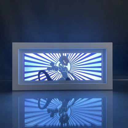 ZDD101-200 Drop Shipping Anime Led Night Light MDF Wood Frame Paper Cut Lightbox for Bedroom Decoration Animation Light Box
