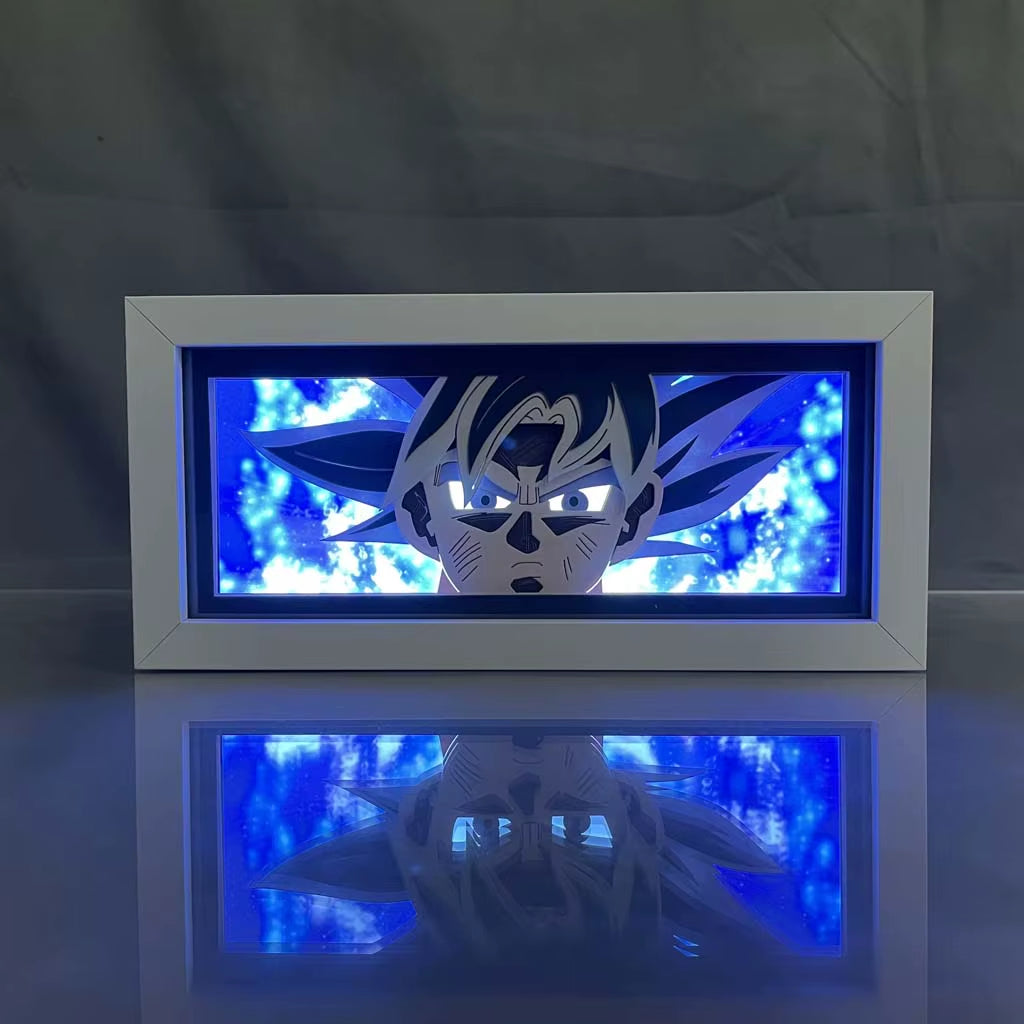 ZDD101-200 Drop Shipping Anime Led Night Light MDF Wood Frame Paper Cut Lightbox for Bedroom Decoration Animation Light Box
