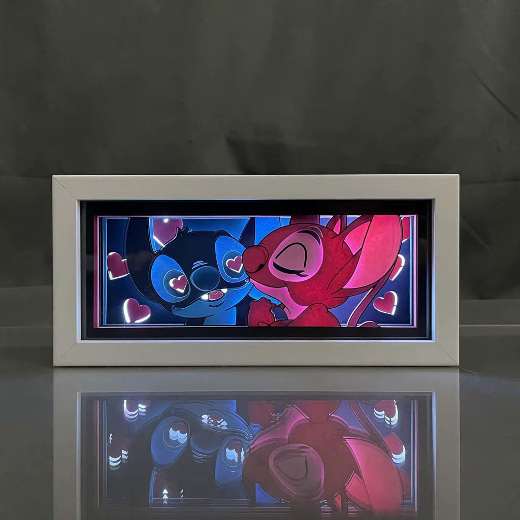 ZDD101-200 Drop Shipping Anime Led Night Light MDF Wood Frame Paper Cut Lightbox for Bedroom Decoration Animation Light Box