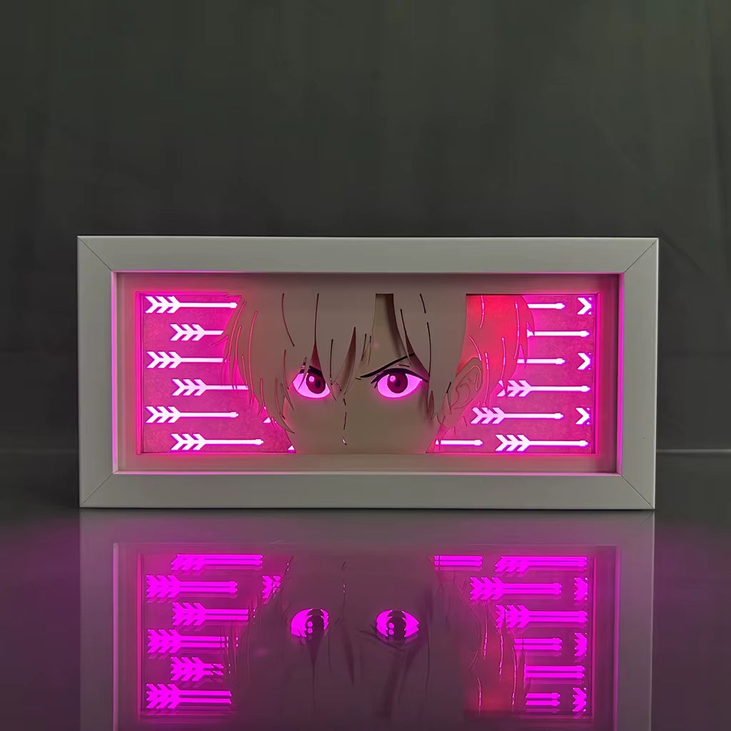 ZDD101-200 Drop Shipping Anime Led Night Light MDF Wood Frame Paper Cut Lightbox for Bedroom Decoration Animation Light Box
