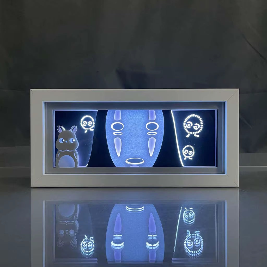 ZDD101-200 Drop Shipping Anime Led Night Light MDF Wood Frame Paper Cut Lightbox for Bedroom Decoration Animation Light Box