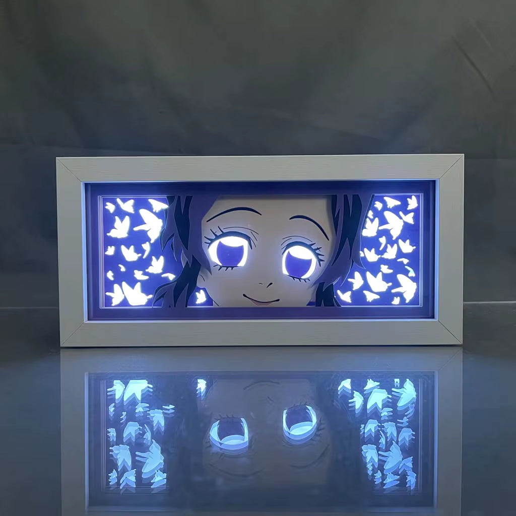 ZDD101-200 Drop Shipping Anime Led Night Light MDF Wood Frame Paper Cut Lightbox for Bedroom Decoration Animation Light Box